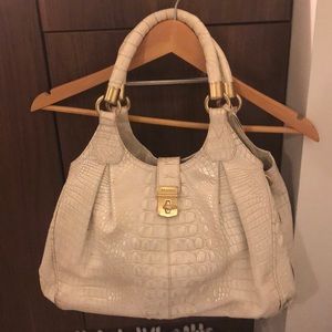 Brahmin Melbourne Opalescent White/Silver Leather